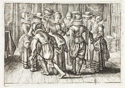 跳舞，来自&39;Zinne工作的Emblemata&39;的插图由Johannes de Brune（1589-1658），Jan Jacobs Schipper，阿姆斯特丹，1661 作者 阿德里亚恩·彼得森·范德文纳